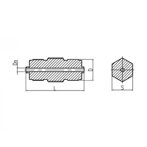 Бронзовый штуцер ввертной 25x100 мм 556-01.090-6 (ИТШЛ.753011.004-05)