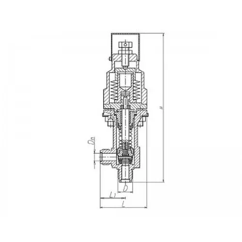 Клапан бронзовый предохранительный угловой штуцерный сильфонный 6x200 мм 524-35.2410 (ИПЛТ.49414119) ТУ