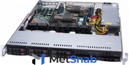 Серверная платформа 1U Supermicro SYS-1029P-MT (2x3647, C621, 8xDDR4, 8x2.5" HS, 2xGE, 600W,Rail)