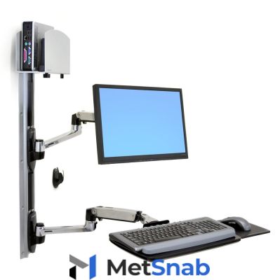 Ergotron 45-247-026 LX Wall Mount System Комбинированное настенное крепление для монитора и клавиатуры с креплением для системного блока