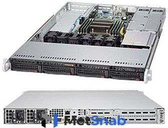 Серверная платформа 1U Supermicro SYS-5018R-WR (1x2011v3, C612, 8xDDR4, 4x3.5" HS,2x PCI-E 3.0 x16 slots, 2GE, 500W 1+1,Rail)