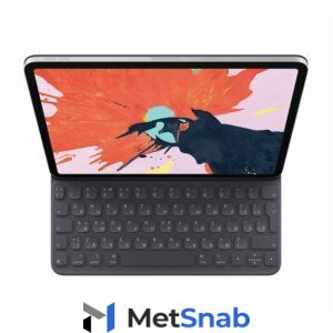 съемная клавиатура/док-станция/база Apple Smart Keyboard Folio Black Smart (MU8G2) для планшета Apple iPad Pro 11.0 (2018) черного цвета + наклейки на русские клавиши