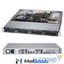 Supermicro SuperServer 1U 5018D-MTF no CPU(1) E3-1200v3/v4,4thGenCorei3,Pent,Cel/ no memory(4)/ on board RAID 0/1/5/10/ no HDD(4)LFF/ 2xGE/ 1xFH/ 1noRx350W Gold/ Backplane 4xSATA/SAS SYS-5018D-MTF