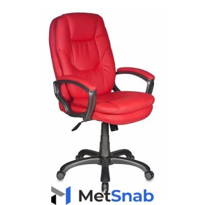 Кресло руководителя бюрократ CH-868AXSN, на колесиках, искусственная кожа, красный [ch-868axsn/red]
