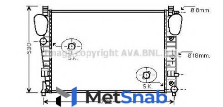 Радиатор системы охлаждения mb w220 4.3/5.0/5.5 99-06 ava quality cooling MSA2309