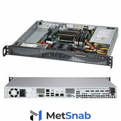 Платформа системного блока SYS-5018D-MF, X10SLL-F, 512F-350B 1U Rackmount SC512F-350B 2 SATA3 4 SATA2