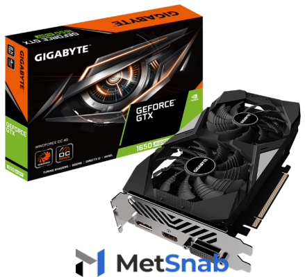 Видеокарта GIGABYTE GeForce GTX 1650 SUPER 1755MHz PCI-E 3.0 4096MB 12000MHz 128 bit DVI HDMI DisplayPort HDCP WINDFORCE OC