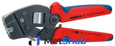 Самонастраивающийся инструмент для опрессовки контактных гильз 190 mm Knipex KN-975308