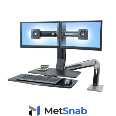 Рабочее место Ergotron 24-316-026, WorkFit-A Dual Monitor with Worksurface