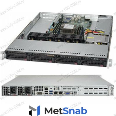 Серверная платформа Supermicro SuperServer 1U 5019P-WT noCPU(1)Scalable/TDP 70-205W/ no DIMM(6)/ SATARAID HDD(4)LFF/ 2x10GbE/ 2xFH, 1xLP, M2/ 1x600W