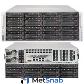 Серверная платформа Supermicro SuperStorage 4U Server 6049P-E1CR36H noCPU(2)Scalable/TDP 70-205W/ no DIMM(16)/ 3108RAID HDD(36)LFF/ 2x10Gbe/ 5xFH/ 2x1200W