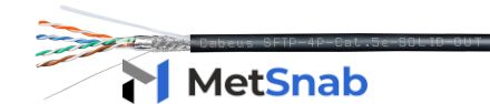 Cabeus SFTP-4P-Cat.5e-SOLID-OUT-LSZH-UV Кабель витая пара экранированная SFTP (SF/UTP), категория 5e, 4 пары (24 AWG), одножильный, для внешней прокладки (+75 C - -40 C), LSZH-UV (305 м)