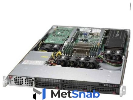 Сервер Supermicro SuperServer 5018GR-T без процессора/без ОЗУ/без накопителей/количество отсеков 3.5" hot swap: 3/1 x 1400 Вт/LAN 1 Гбит/c