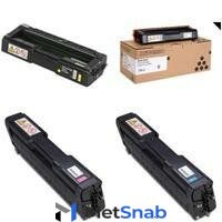 Тонер-картридж Ricoh 406482-406481-406480-406479 Картриджи комплектом type-SP-C310-HE-Y, type-SP-C310-HE-M, type-SP-C310-HE-C полный набор повышенного объема CMYK:6K, BK:6.5K стр. для Aficio SP-C231, SP-C232, SP-C240, SP-C242, SP-C312, SP-C342