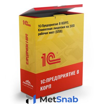 1С:Предприятие 8 КОРП. Клиентская лицензия на 300 рабочих мест (USB)