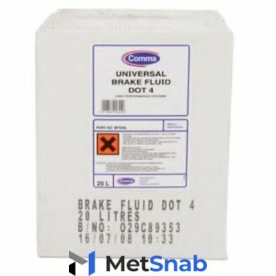 Жидкость тормозная dot 4, BRAKE FLUID, 20л Comma BF420L