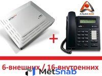Комплект АТС ARIA SOHO 6х16: базовый блок AR-BKSU + плата расширения AR-CHB308 + системный телефон LDP-7224D