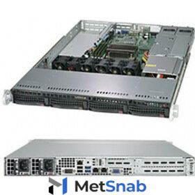 Серверная платформа Supermicro SuperServer SYS-5019C-WR, 1U, LGA1151, Intel C246, 4 x DDR4, 4 x 3.5" SATA, 2xGigabit Ethernet (1000 Мбит/с), 500 Вт