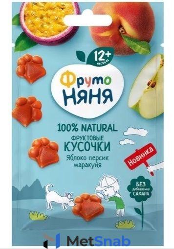 ФрутоНяня Фруктовые Кусочки Яблоко-персик-маракуйя 15 гр