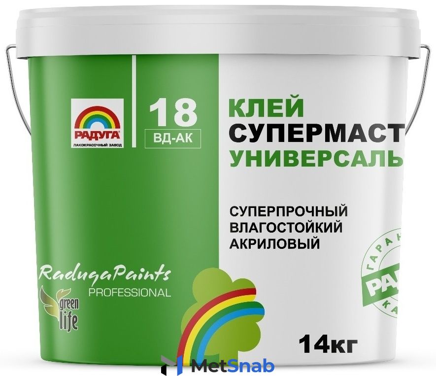 Клей РАДУГА ВД-АК 18 Супермастика Универсальный готовый 14 кг