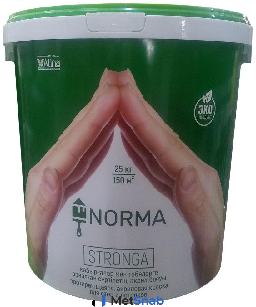 Краска Alina Paint водоэмульсионная Norma Stronga 25 кг,белый цвет