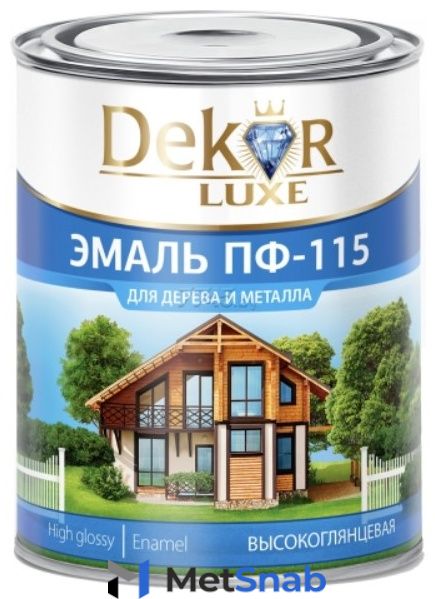 Dekor эмаль глянцевая Luxe ПФ 115 2.6 кг,тон белый