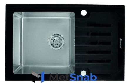 Врезная кухонная мойка Seaman ECO Glass SMG-780B.B 78х50см нержавеющая сталь