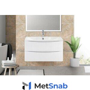 Тумба с раковиной BelBagno Acqua 90 bianco lucido (ACQUA-900-2C-SO-BL, BB900/455-LV-MR-ALR)