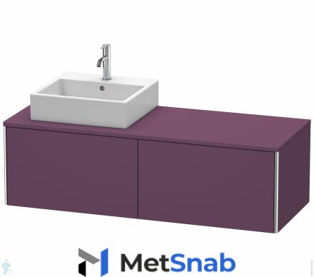 Тумба под раковину слева Duravit XSquare 1400х400х548 подвесная, 2 ящика, лиловый XS4903L9494