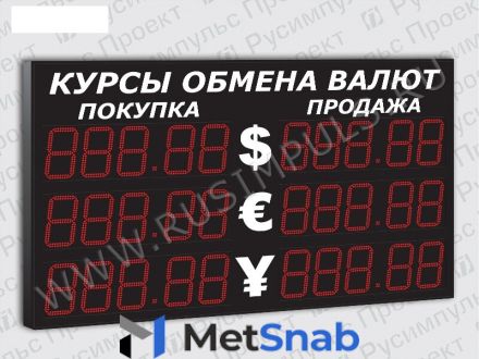 Уличные табло курсов валют РусИмпульс Импульс-321-3х2xZ5