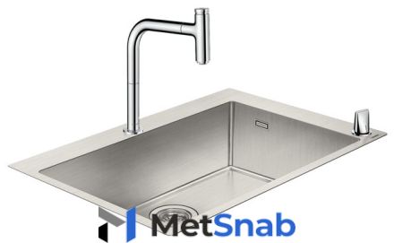 Врезная кухонная мойка hansgrohe C71-F660-08 76х50см нержавеющая сталь