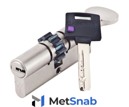 Цилиндр Mul-t-Lock Classic Pro ключ-вертушка (размер 40x45 мм) - Никель (5 ключей)