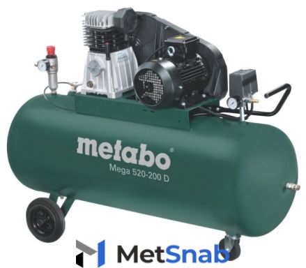 Компрессор масляный Metabo Mega 520-200 D, 200 л, 3 кВт