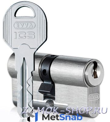 Цилиндр EVVA ICS ключ/ключ, никель, 41х71