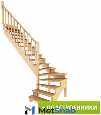 Деревянные лестницы Profi&Hobby Лестница К-001м/5 Л c подступенками сосна (6 уп)