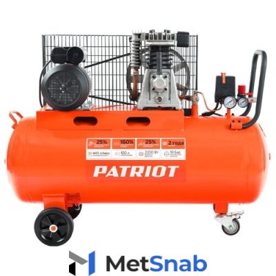 Компрессор масляный PATRIOT PTR 100-440I, 100 л, 2.2 кВт