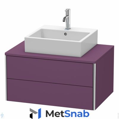 Тумба под раковину Duravit XSquare 800х400х548 подвесная, 2 ящика, лиловый XS491009494