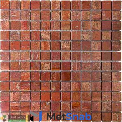 Каменная мозаика Chakmaks Anatolian Stone 23X23 Мозаика из травертина 23х23*10 мм RED STONE 23*23 (м2)