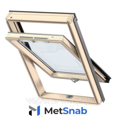 Мансардное окно VELUX PREMIUM дерево 2 камеры GLL 1061B MK10(78*160) ручка снизу