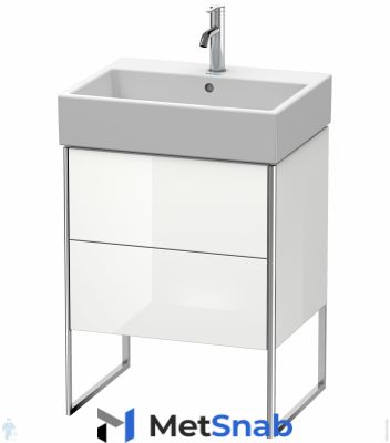 Тумба под раковину Duravit XSquare 584х491х460 напольная, 2 ящика, белый глянец XS447302222