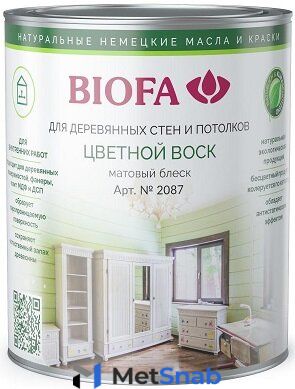 Цветной Воск Biofa 2087 10л Матовый Блеск для Внутренних Работ / Биофа 2087