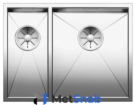 Врезная кухонная мойка Blanco Zerox 340/180-U R 52х40см нержавеющая сталь