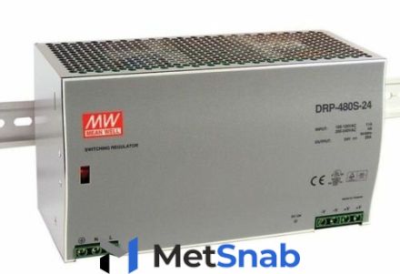 Преобразователь AC-DC сетевой Mean Well DRP-480S-24 источник питания 24В, монтаж на DIN-рейку