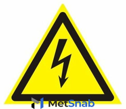 Знак предупреждающий "Опасность поражения электрическим током", треугольник, 200х200х200 мм, 610007/W 08 (10 шт.)