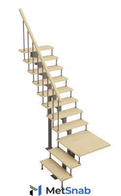 Модульная лестница Статус поворот на 90гр. h=3240-3420мм