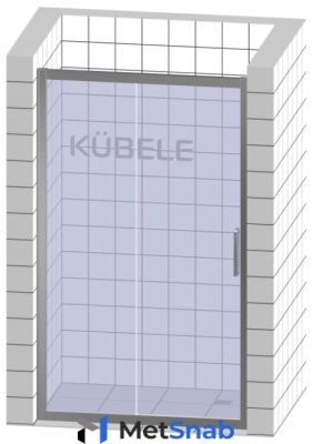 Дверь в душевую нишу Kubele DE019D2 145x200 см, стекло бесцветное 6 мм, профиль хром блестящий