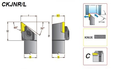 Резец CKJNL 2525 M16 проходной KORLOY