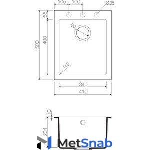 Кухонная мойка и смеситель Omoikiri Bosen 41-SA бежевый (4993143, 4994055)