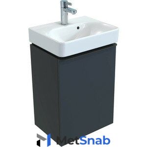 Тумба с раковиной Geberit Smyle Square 45 темно-серый, левый (500.351.JK.1, 500.222.01.1)