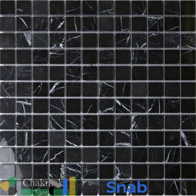 Мраморная мозаика Chakmaks Anatolian Stone 23X23 Мозаика из мрамора 23х23*10 мм BLACK SILK (м2)